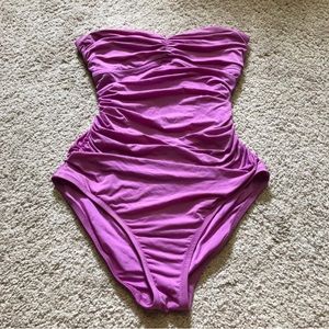 J. Crew Violet Strapless One Piece Swimsuit Size 6